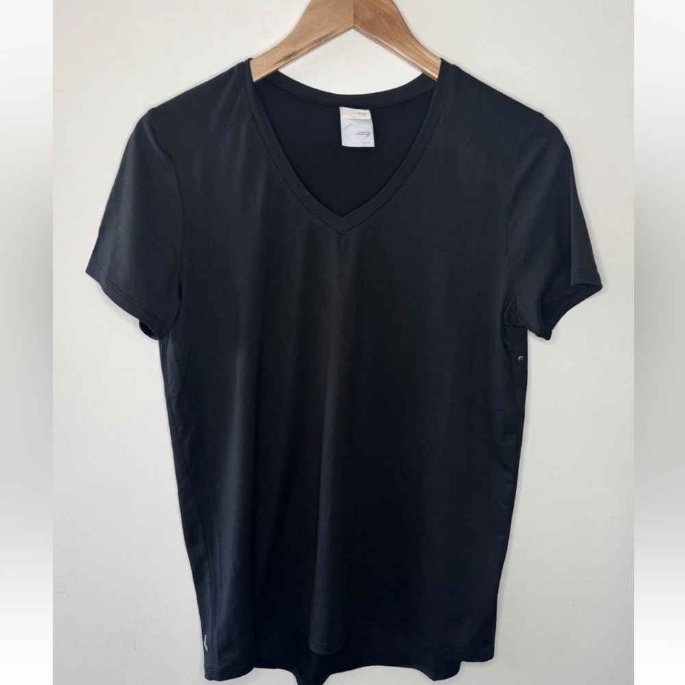 Lole Effortless V-Neck Short Sleeve Women's Black Activewear Shirt Small REI NEW